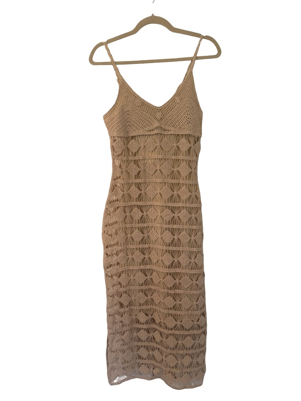 Cream Crochet Knit Maxi Dress S NWT - Picture 6 of 8